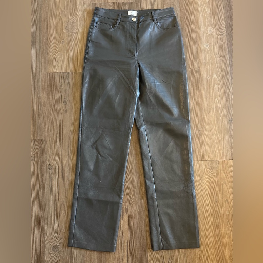 Aritzia Wilfred Women's Grey (Faux) Leather Pants